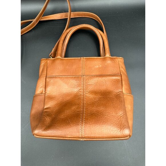 Land Outback Tan Leather Purse With 20" Shoulder Strap & Multiple Pockets - Picture 2 of 14